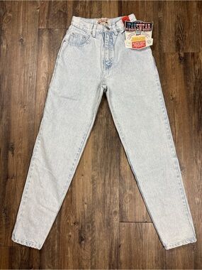 Vtg 80s 90s JORDACHE Basics High Waisted Mom Jeans NWT Light Acid Wash 3/4